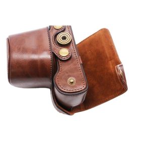 Vintage custom video leather canvas camera shoulder bag