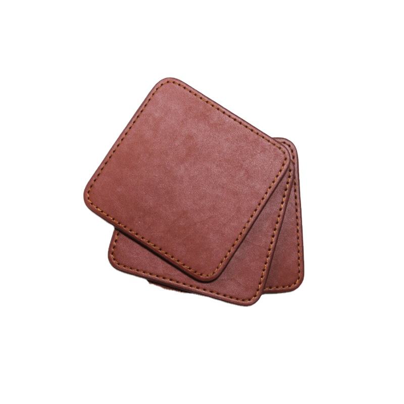 Wholesale LIYAN custom square leather drink coasters