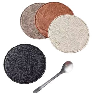 Modern Europe style PU leather coaster set
