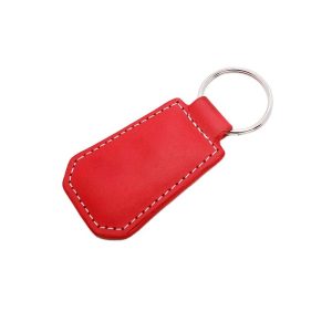 Customizable promotional leather and metal keychain with personalized logo