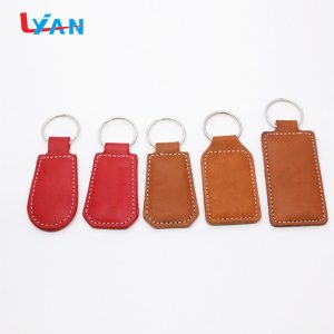 Handmade metal alloy leather keychain with custom logo
