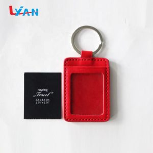 Wholesale custom leather keychain logo letterpress printed