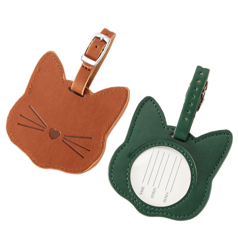 Custom soft eco-friendly PU luggage tag with privacy cover
